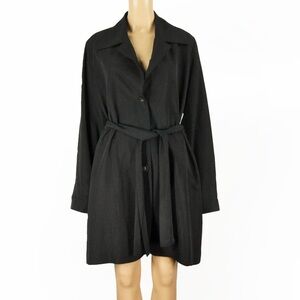 Rare Vintage 90s Atsuro Tayama Black Button Up Jacket w Belt